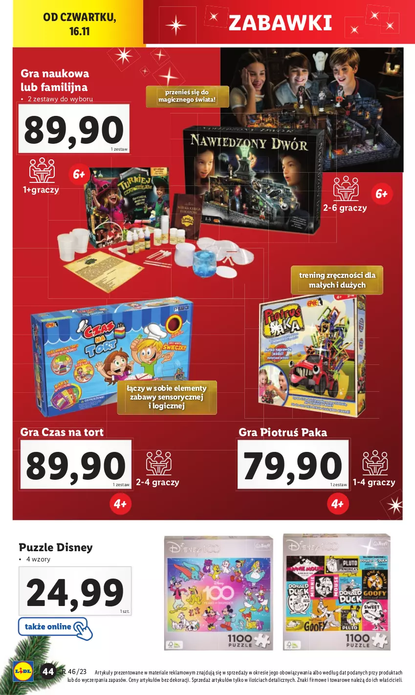 Gazetka promocyjna Lidl - GAZETKA - ważna 13.11 do 18.11.2023 - strona 44 - produkty: Disney, Fa, Gra, Puzzle