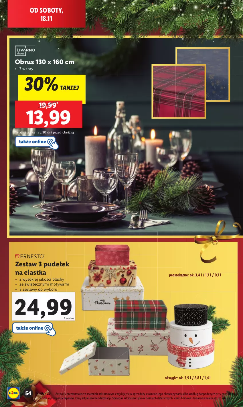 Gazetka promocyjna Lidl - GAZETKA - ważna 13.11 do 18.11.2023 - strona 56 - produkty: Ciastka, Obrus, Sok