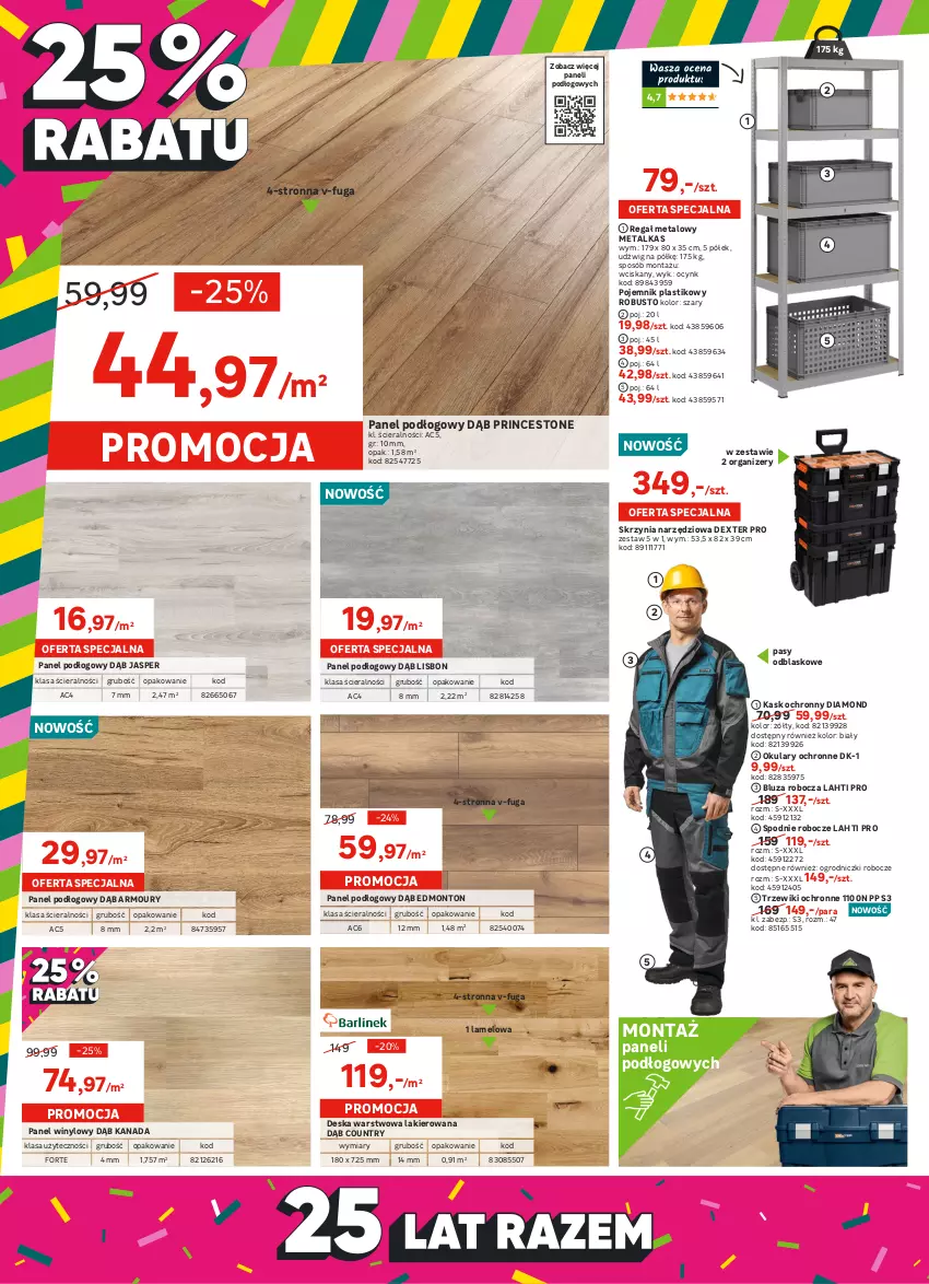 Gazetka promocyjna Leroy Merlin - 25 lat razem - ważna 27.10 do 16.11.2021 - strona 8 - produkty: AEG, Bateria, Bluza, Celma, Cynk, Deska warstwowa, Dźwig, Gniazdo pojedyncze, Kask, Lakier, Makita, Młot, Młotowiertarka, O nas, Odkurzacz, Okulary ochronne, Organizer, Panel podłogowy, Panel winylowy, Pojemnik, Pojemnik plastikowy, Przewód, Ramka, Reflektor, Reflektor LED, Regał, Regał metalowy, Ser, Skrzynia narzędziowa, Spodnie, Szlifierka, Szlifierka kątowa, Tarka, Wiertarka, Wkręt, Wkrętarka, Włącznik podwójny, Włącznik pojedynczy