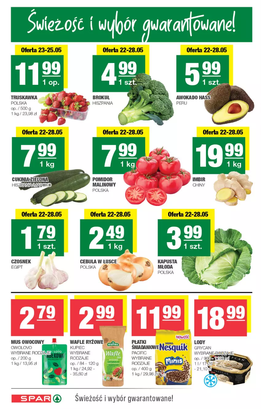 Gazetka promocyjna Spar - Spar - ważna 19.05 do 29.05.2024 - strona 2 - produkty: Cebula, Cif, Czosnek, Fa, Gry, Kupiec, Lody, Mus, Nesquik, Piec, Pomidor malinowy, Ryż, Wafle