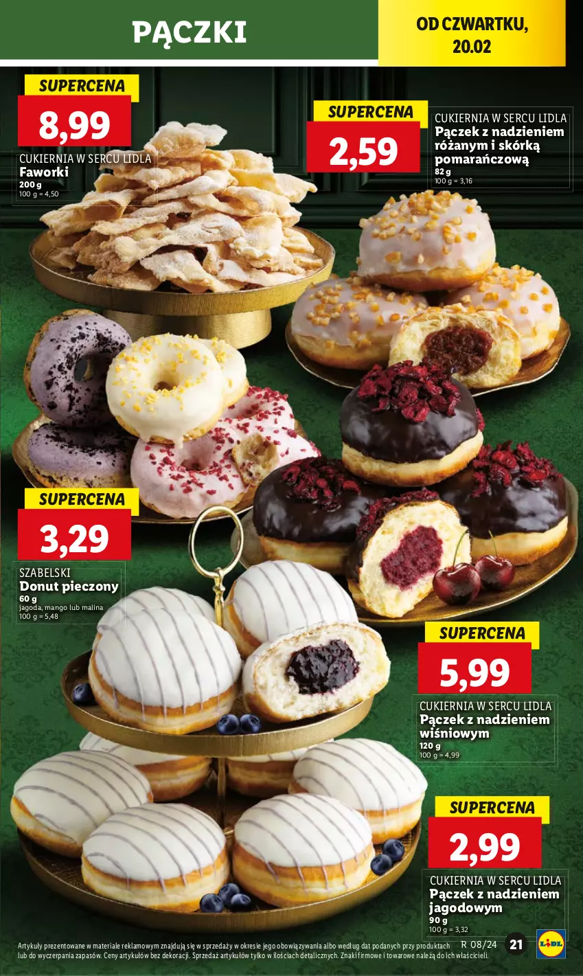 Gazetka promocyjna Lidl - GAZETKA - ważna 20.02 do 22.02.2025 - strona 25 - produkty: Cukier, Donut, Fa, Faworki, Mango, Pączek, Piec, Róża, Ser