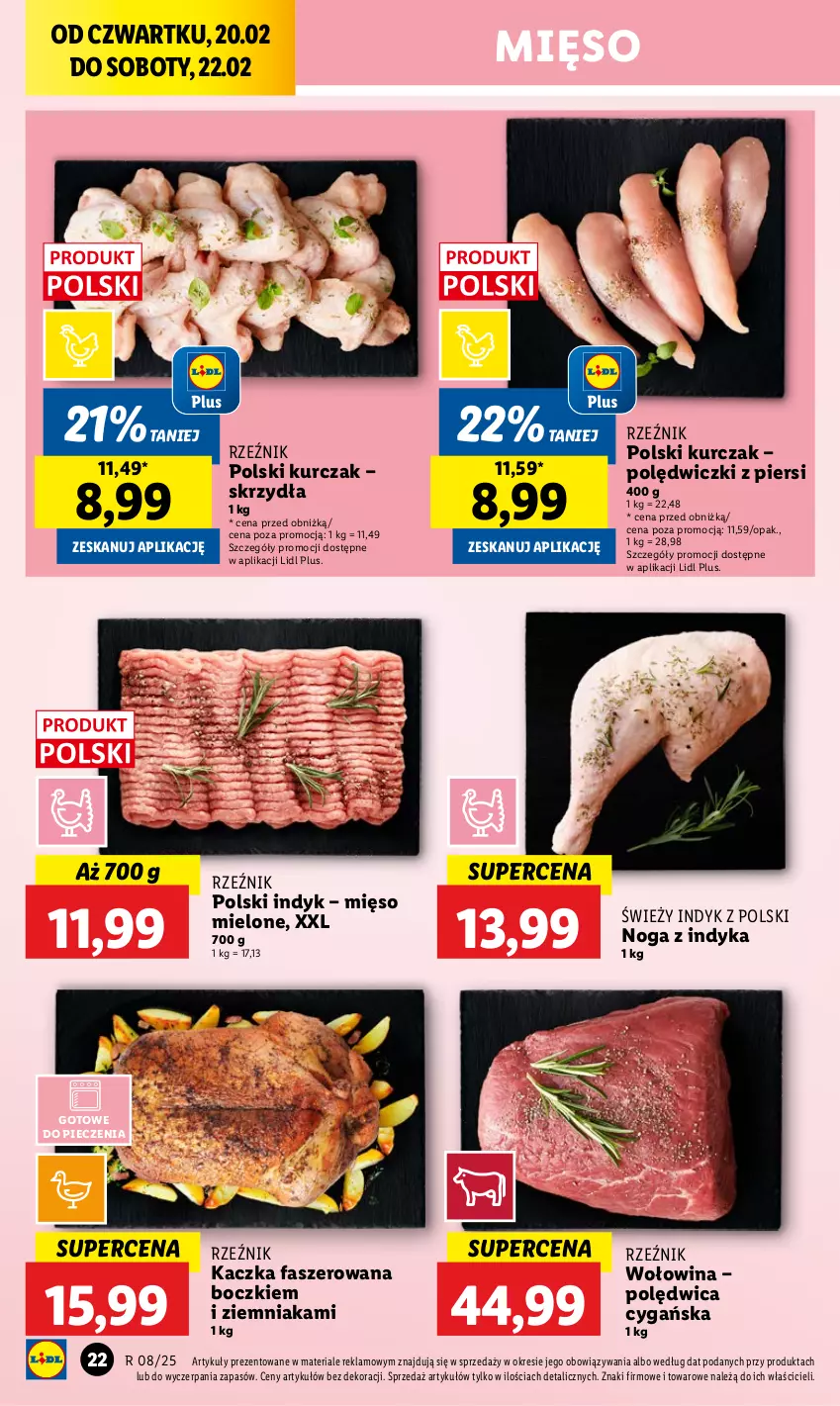 Gazetka promocyjna Lidl - GAZETKA - ważna 20.02 do 22.02.2025 - strona 26 - produkty: Fa, Kaczka, Kaczka faszerowana, Kurczak, Mięso, Mięso mielone, Piec, Polędwica, Wołowina