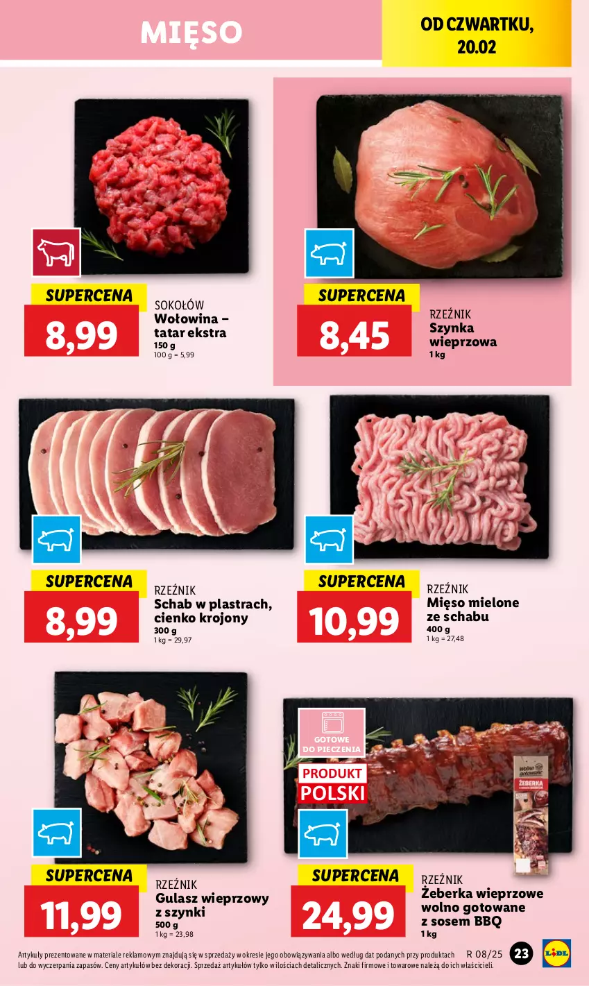 Gazetka promocyjna Lidl - GAZETKA - ważna 20.02 do 22.02.2025 - strona 27 - produkty: Mięso, Mięso mielone, Piec, Sok, Sokołów, Sos, Szynka, Szynka wieprzowa, Wołowina