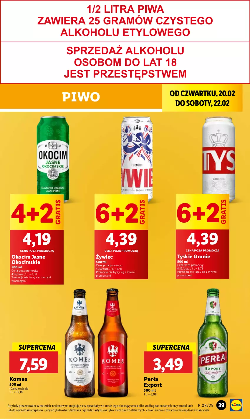 Gazetka promocyjna Lidl - GAZETKA - ważna 20.02 do 22.02.2025 - strona 45 - produkty: Gra, Koc, Okocim, Perła, Piwo, Por, Tyskie