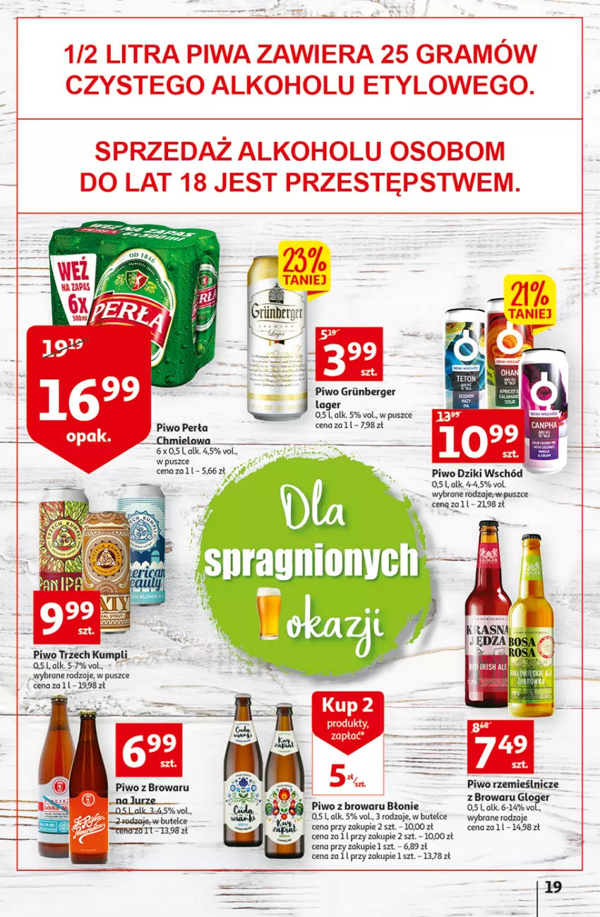 Gazetka promocyjna Auchan - Szkoła oszczędzania Temat PrzeSmaczne oferty Hipermarkety - ważna 04.08 do 10.08.2022 - strona 19 - produkty: Gra, Perła, Piwa, Piwo