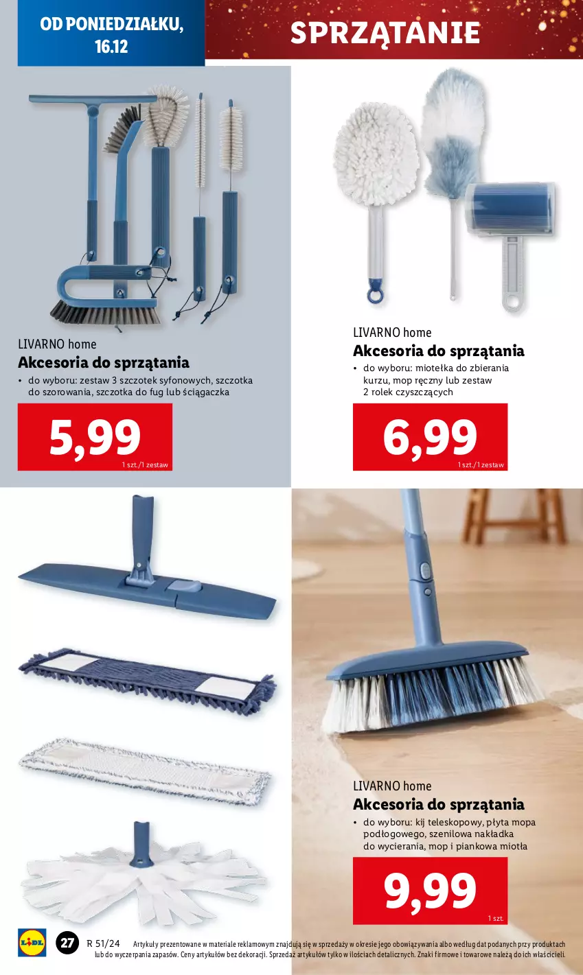 Gazetka promocyjna Lidl - GAZETKA - ważna 16.12 do 22.12.2024 - strona 26 - produkty: Ivar, Miotła, Mop, Płyta, Sprzątanie, Syfon, Szczotka, Szczotka do szorowania, Teleskop