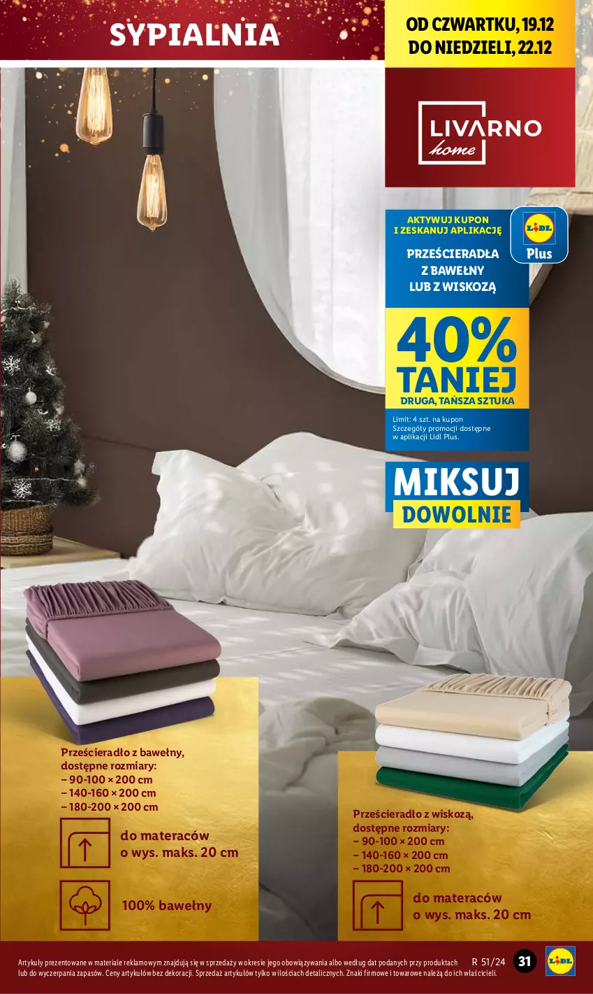 Gazetka promocyjna Lidl - GAZETKA - ważna 16.12 do 22.12.2024 - strona 33 - produkty: Materac, Prześcieradło, Sypialnia, Tera