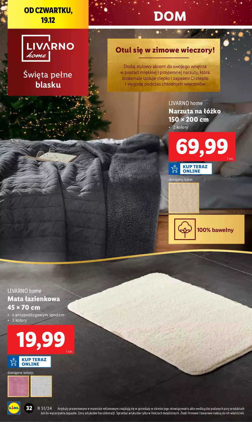 Gazetka promocyjna Lidl - GAZETKA - ważna 16.12 do 22.12.2024 - strona 34 - produkty: Ivar, Mata łazienkowa, Narzuta