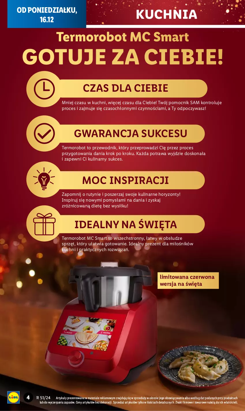 Gazetka promocyjna Lidl - GAZETKA - ważna 16.12 do 22.12.2024 - strona 4 - produkty: Kuchnia, Przewodnik, Robot