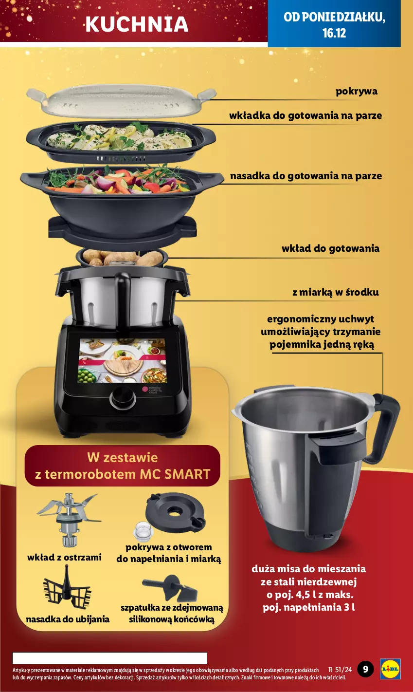 Gazetka promocyjna Lidl - GAZETKA - ważna 16.12 do 22.12.2024 - strona 9 - produkty: Kuchnia, Pojemnik, Pokrywa, Robot, Szpatułka