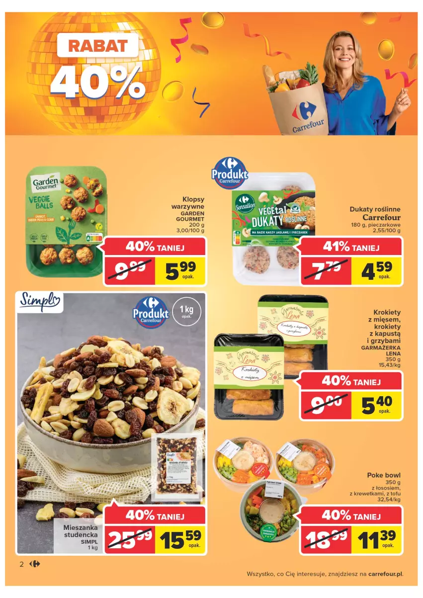 Gazetka promocyjna Carrefour - Gazetka Carrefour Zyskoteka - ważna 11.10 do 15.10.2022 - strona 2 - produkty: Kapustą, Krokiety, Mieszanka studencka, Piec, Sos, Tofu