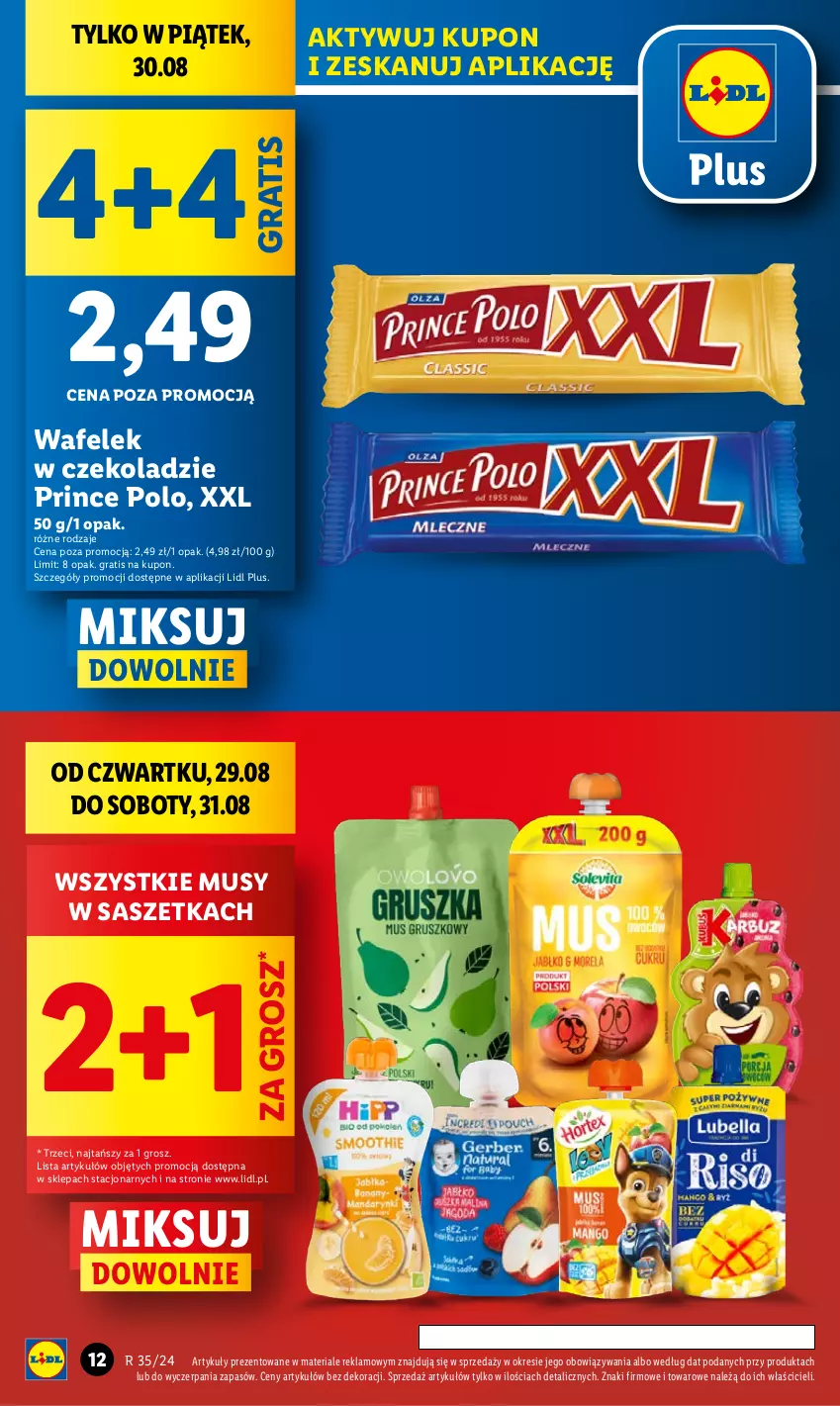 Gazetka promocyjna Lidl - GAZETKA - ważna 29.08 do 31.08.2024 - strona 12 - produkty: Gra, Mus, Prince Polo, Wafelek