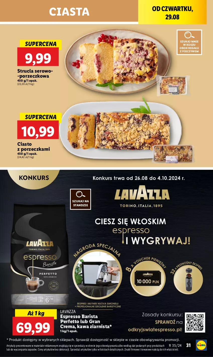 Gazetka promocyjna Lidl - GAZETKA - ważna 29.08 do 31.08.2024 - strona 35 - produkty: Gra, Kawa, Kawa ziarnista, Kosz, Lavazza, Piec, Por, Regał, Ser, Strucla