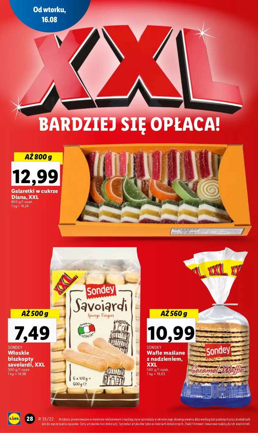 Gazetka promocyjna Lidl - GAZETKA - ważna 16.08 do 17.08.2022 - strona 32 - produkty: Biszkopty, Gala, Galaretki, Wafle