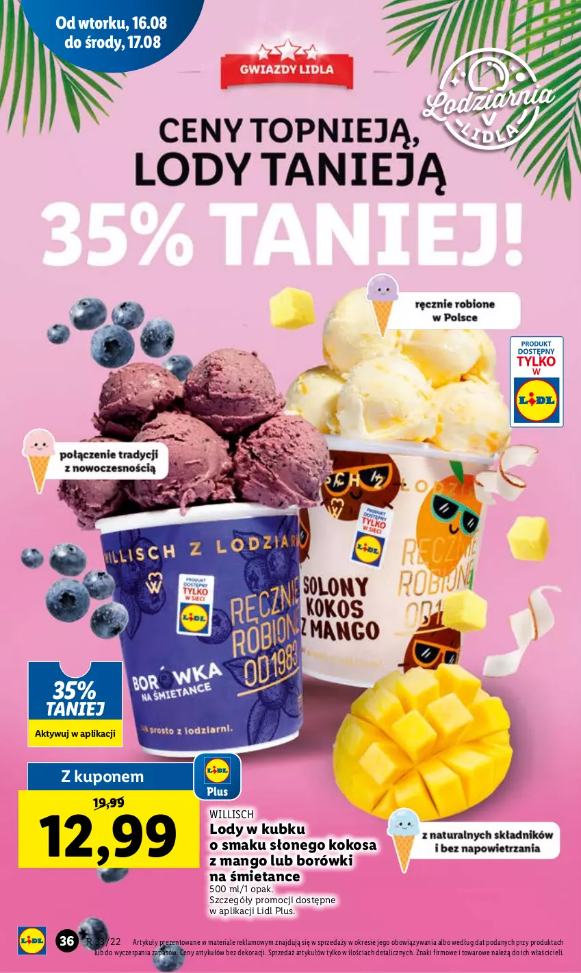 Gazetka promocyjna Lidl - GAZETKA - ważna 16.08 do 17.08.2022 - strona 40 - produkty: Kokos, Lody, Mango