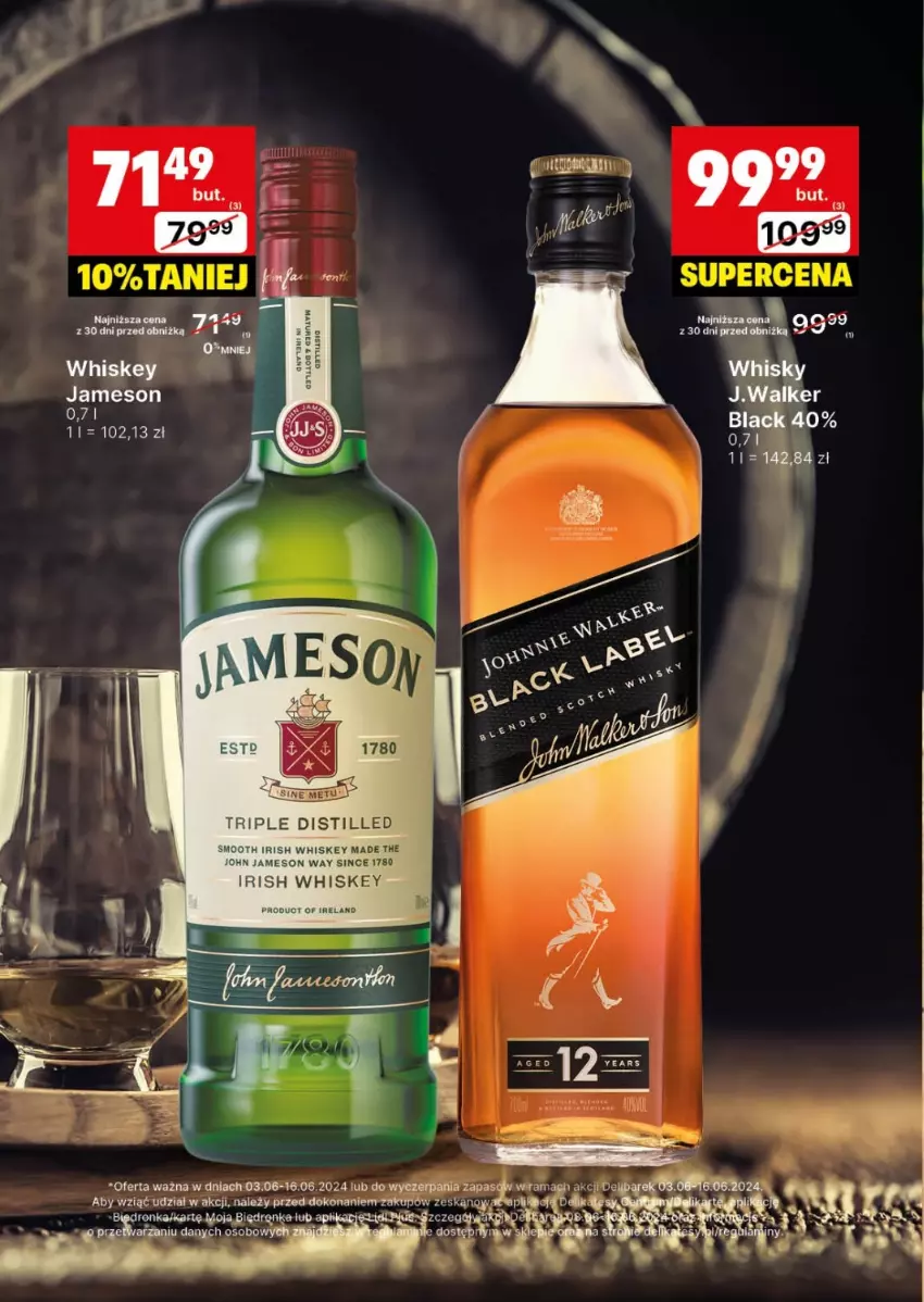 Gazetka promocyjna Delikatesy Centrum - DeliBarek DC23-DC24 - ważna 03.06 do 16.06.2024 - strona 12 - produkty: Jameson, Rama, Whiskey