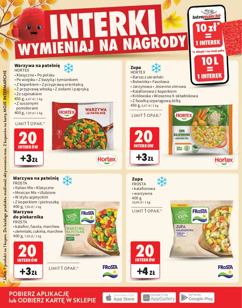 Gazetka promocyjna Intermarche - Gazetka Intermarche - ważna 03.09 do 25.11.2026 - strona 10 - produkty: Bazyl, Fa, Fasola, Frosta, Hortex, Inka, Kalafior, Piekarnik, Szpinak, Warzywa, Ziemniaki, Zupa