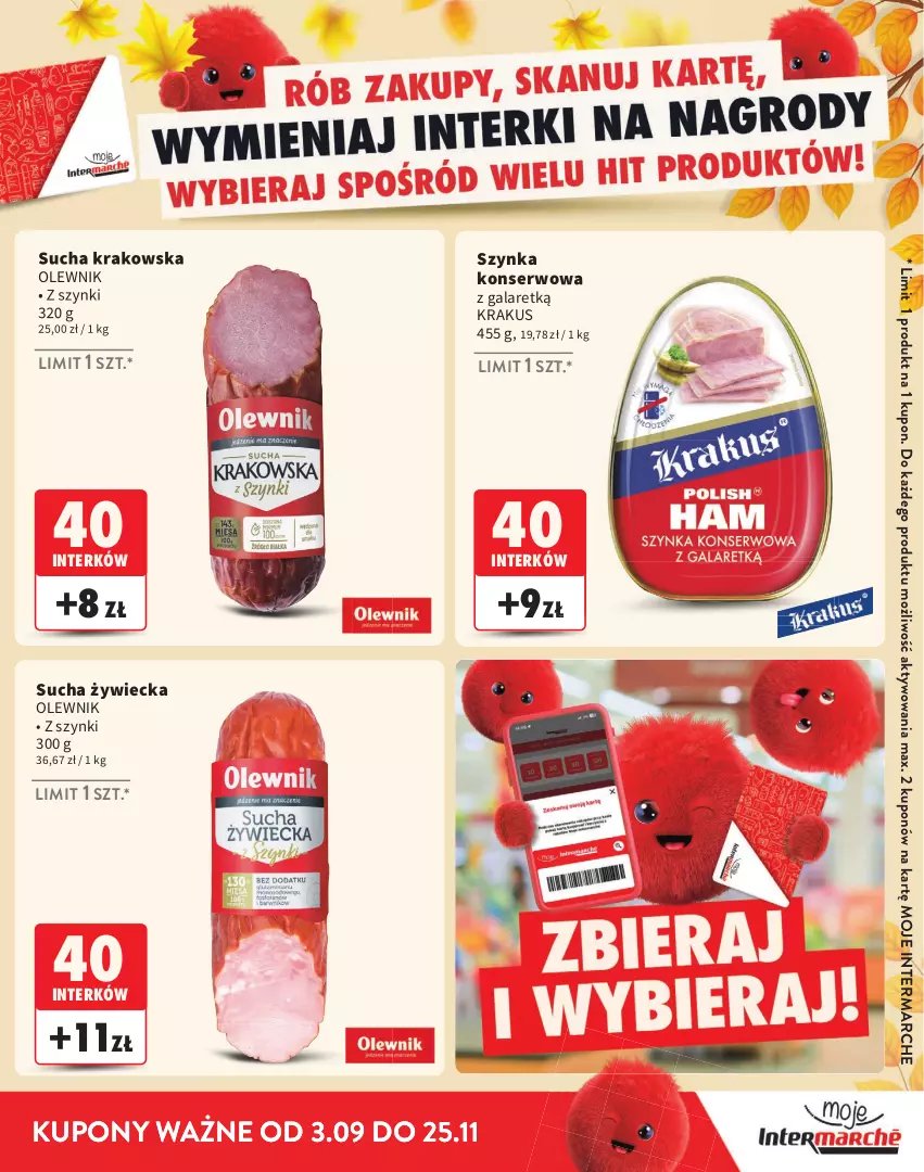 Gazetka promocyjna Intermarche - Gazetka Intermarche - ważna 03.09 do 25.11.2026 - strona 23 - produkty: Gala, Krakus, Olewnik, Ser, Szynka, Szynka konserwowa