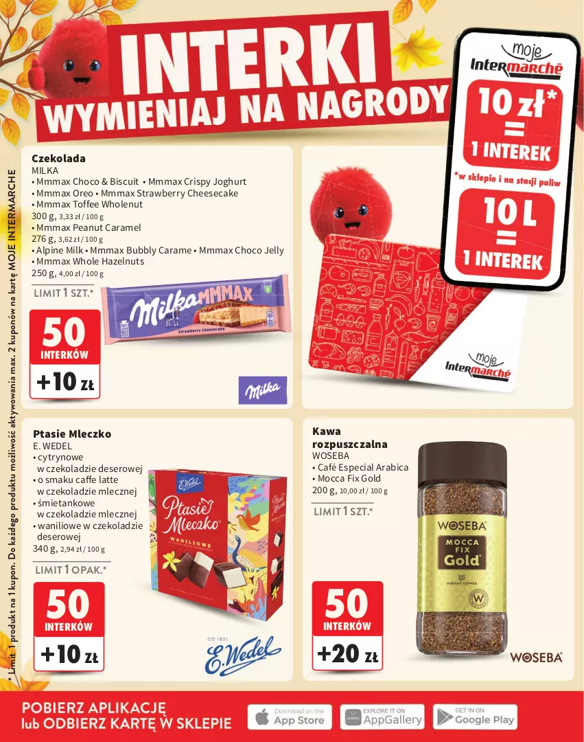 Gazetka promocyjna Intermarche - Gazetka Intermarche - ważna 03.09 do 25.11.2026 - strona 28 - produkty: BIC, Czekolada, Deser, E. Wedel, Kawa, Kawa rozpuszczalna, Milka, Mleczko, Mocca Fix Gold, Oreo, Ptasie mleczko, Ser, Woseba