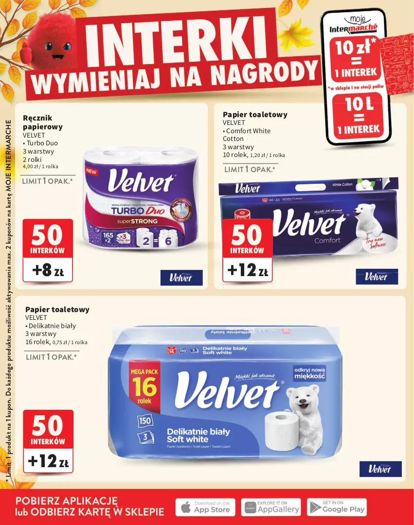 Gazetka promocyjna Intermarche - Gazetka Intermarche - ważna 03.09 do 25.11.2026 - strona 30 - produkty: Papier, Papier toaletowy, Ręcznik, Rolki, Velvet