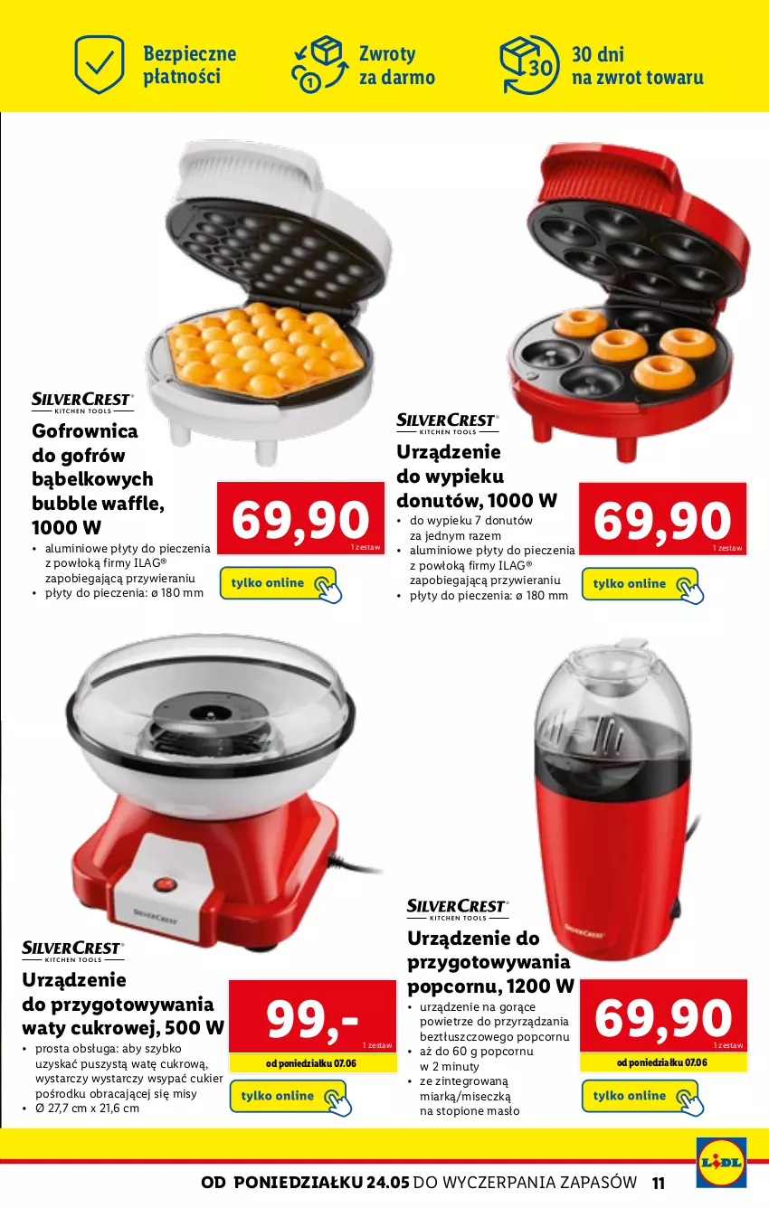 Gazetka promocyjna Lidl - KATALOG SKLEPU ONLINE - ważna 17.05 do 13.06.2021 - strona 11 - produkty: Cukier, Donut, Gofrownica, Masło, Nuty, Piec, Popcorn, Top