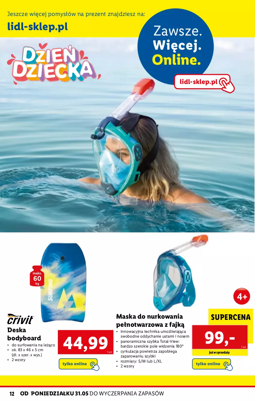 Gazetka promocyjna Lidl - KATALOG SKLEPU ONLINE - ważna 17.05 do 13.06.2021 - strona 12 - produkty: Body, Fa, Maska, Surf