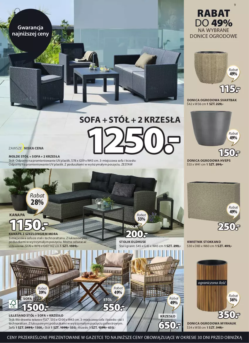 Gazetka promocyjna Jysk - Oferta tygodnia - ważna 12.04 do 16.05.2023 - strona 10 - produkty: Fa, Gra, Kanapa, Krzesło, Kwietnik, Poduszka, Por, Sofa, Stół, Stolik, Szezlong