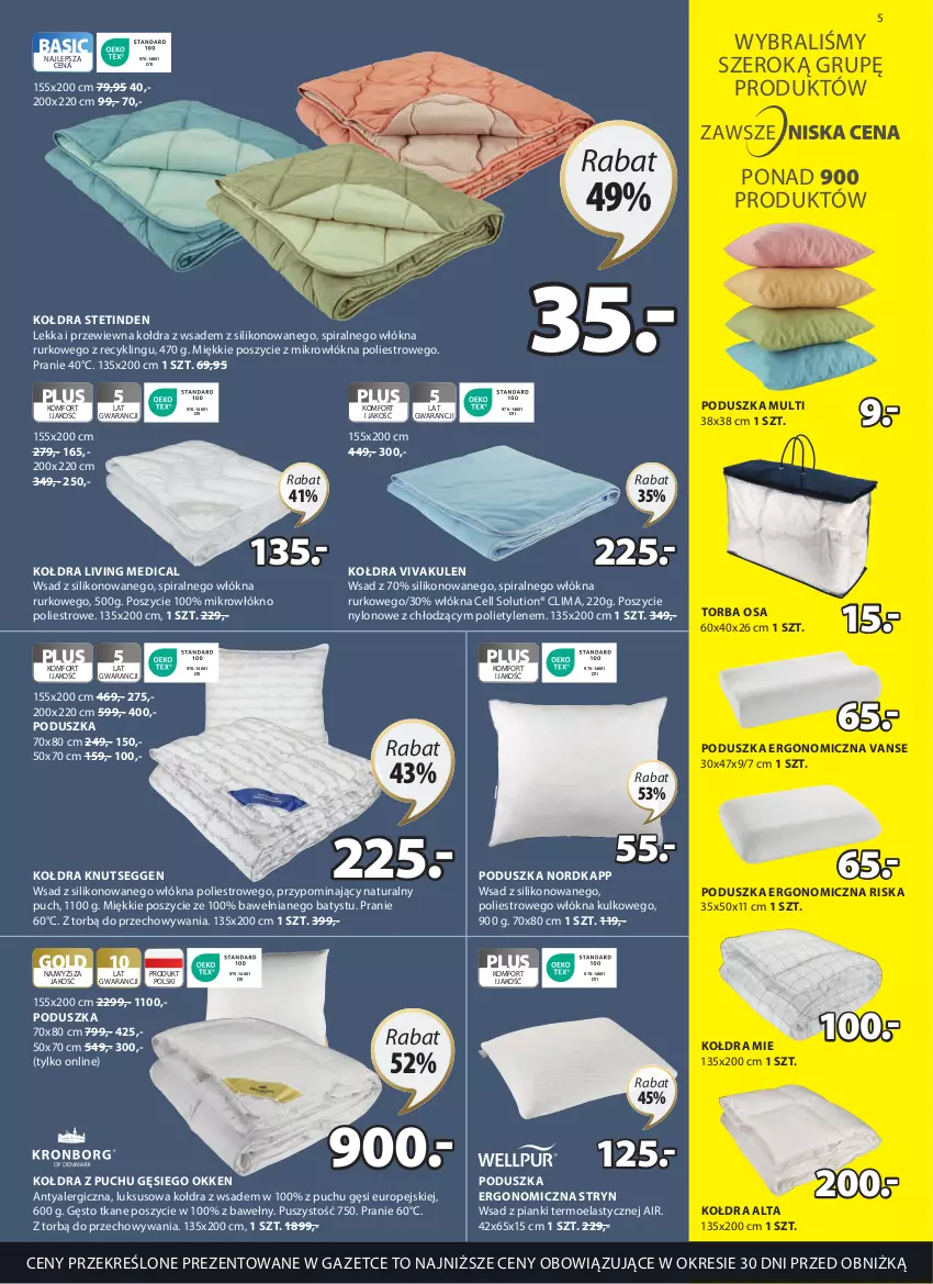 Gazetka promocyjna Jysk - Oferta tygodnia - ważna 12.04 do 16.05.2023 - strona 6 - produkty: Kołdra, Kołdra z puchu, Poduszka, Torba