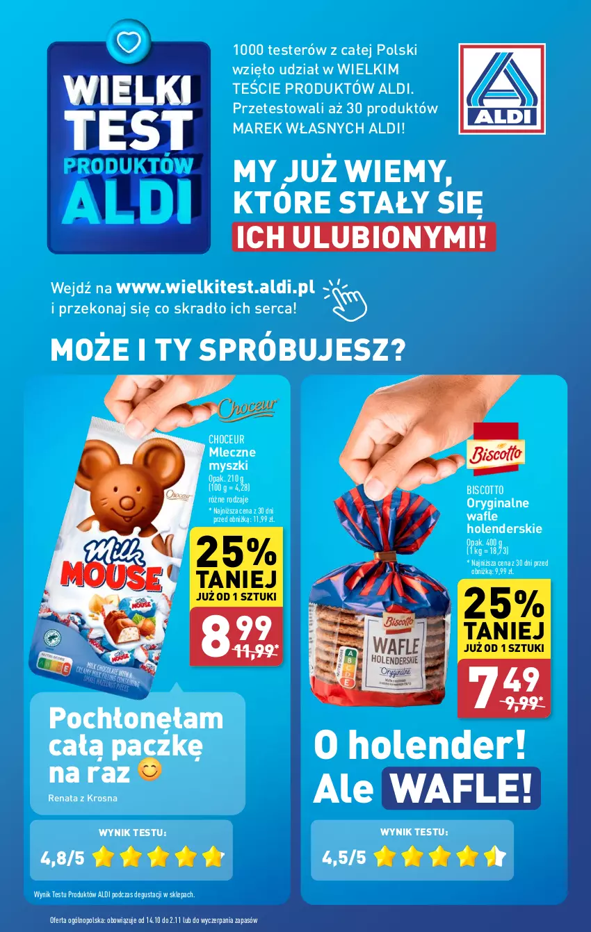 Gazetka promocyjna Aldi - Pełna oferta - ważna 14.10 do 19.10.2024 - strona 14 - produkty: Gin, Mysz, Ser, Wafle