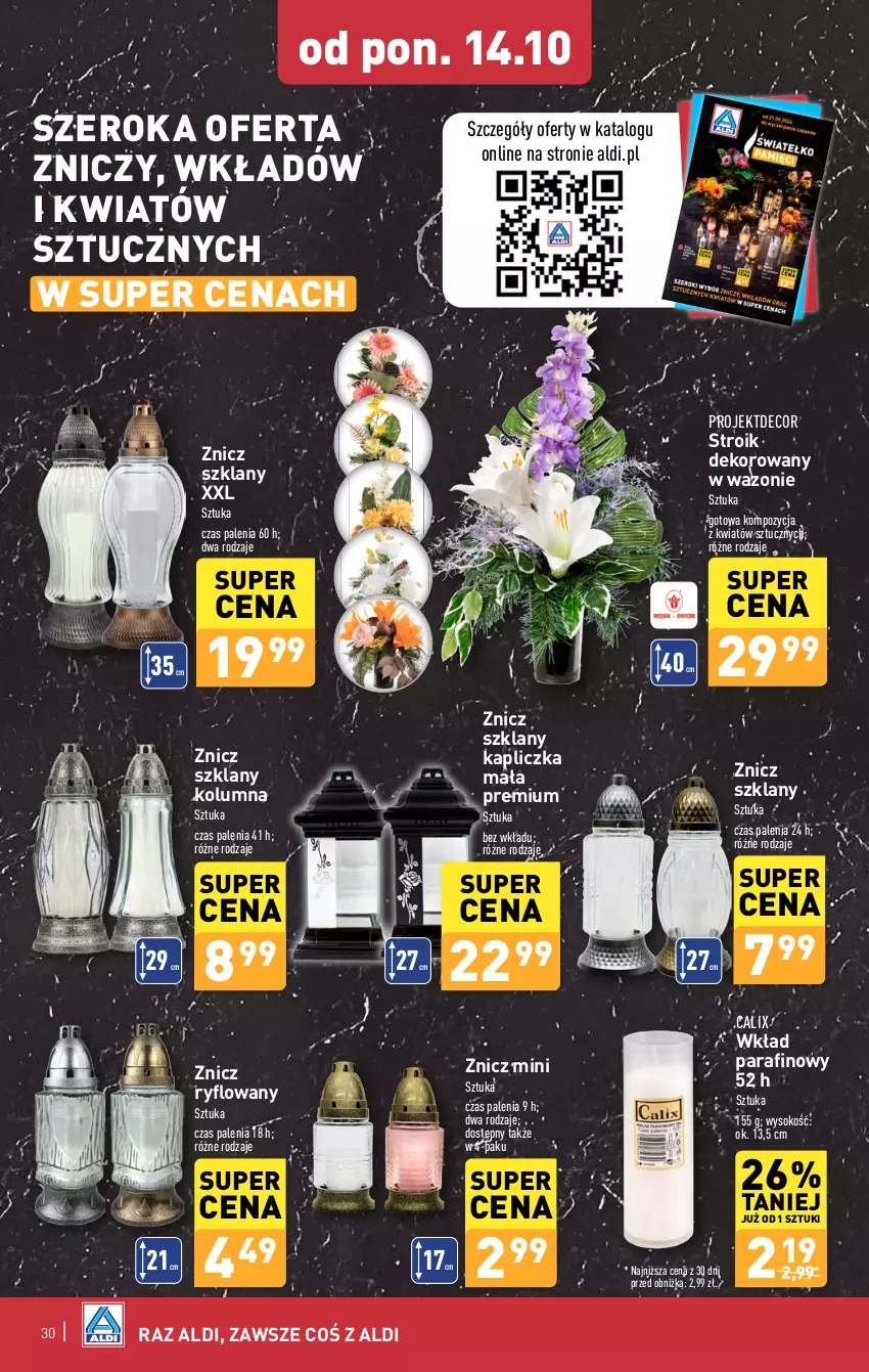 Gazetka promocyjna Aldi - Pełna oferta - ważna 14.10 do 19.10.2024 - strona 30 - produkty: Sok, Wazon, Znicz