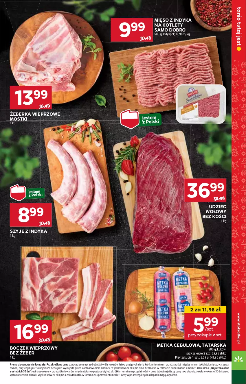 Gazetka promocyjna Stokrotka - Supermarket - ważna 14.11 do 20.11.2024 - strona 11 - produkty: Boczek, Boczek wieprzowy, HP, Kotlet, Mięso, Mięso z indyka, Udziec wołowy