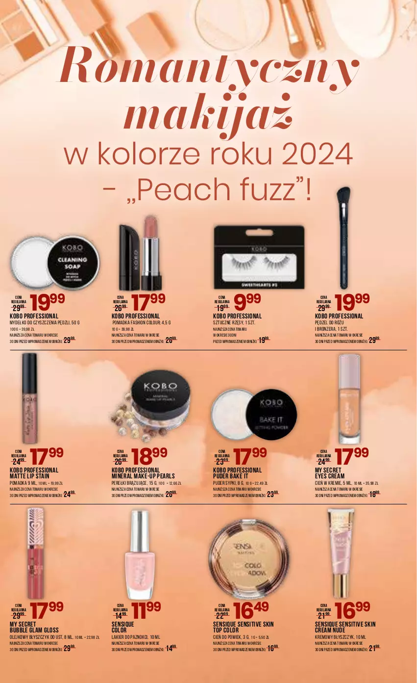 Gazetka promocyjna Drogerie Natura - Gazetka Drogerie Natura - ważna 03.02 do 03.03.2024 - strona 11 - produkty: Błyszczyk do ust, Bronzer, Cień, Fa, KOBO, Lakier, Lakier do paznokci, Makijaż, Olej, Pędzel do różu, Puder, Sztuczne rzęsy, Top