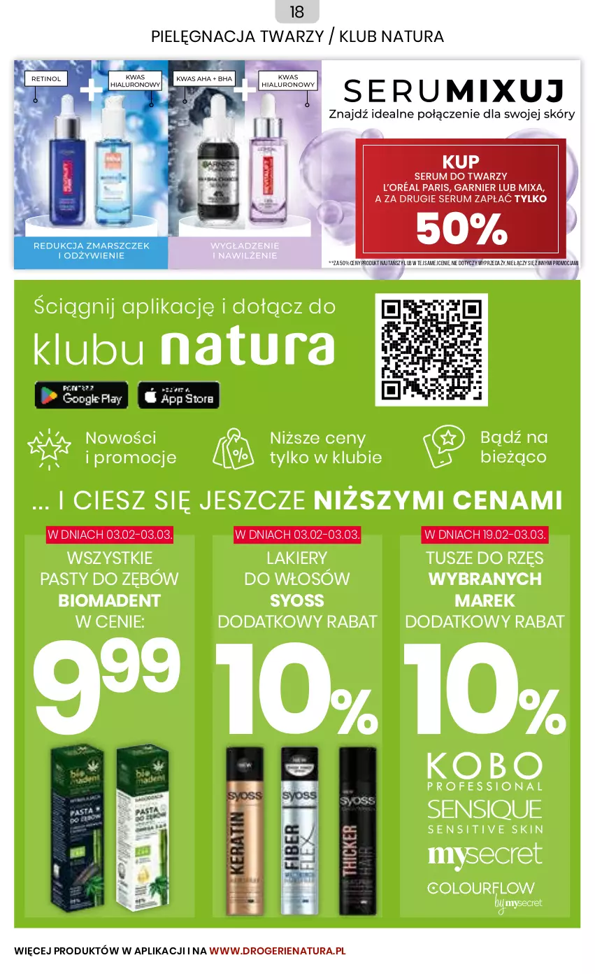 Gazetka promocyjna Drogerie Natura - Gazetka Drogerie Natura - ważna 03.02 do 03.03.2024 - strona 18 - produkty: Lakier, Syoss, Tusz