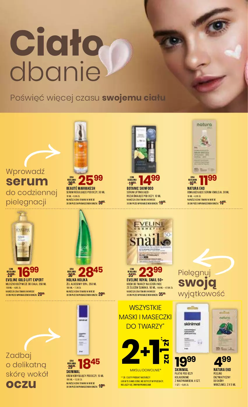 Gazetka promocyjna Drogerie Natura - Gazetka Drogerie Natura - ważna 03.02 do 03.03.2024 - strona 2 - produkty: Emulsja, Eveline, Holika Holika, Kolagen, Krem do twarzy, Mleczko, Odmładzające serum, Peeling, Rum, Ser, Serum, SKINFOOD