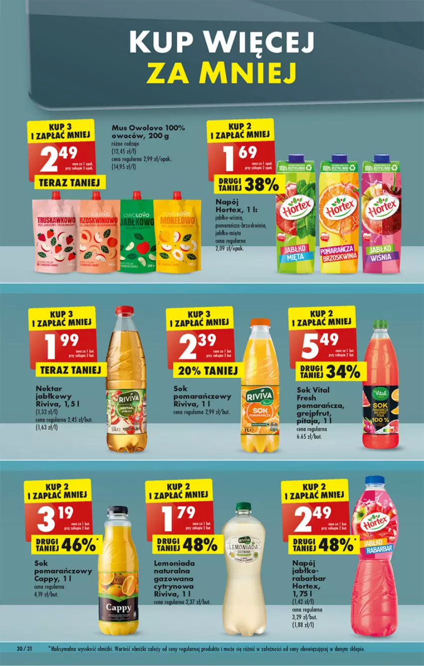 Gazetka promocyjna Biedronka - W tym tygodniu - ważna 08.08 do 13.08.2022 - strona 30 - produkty: Cappy, Hortex, Lemoniada, Leon, Mięta, Mus, Napój, Nektar, Sok, Tera