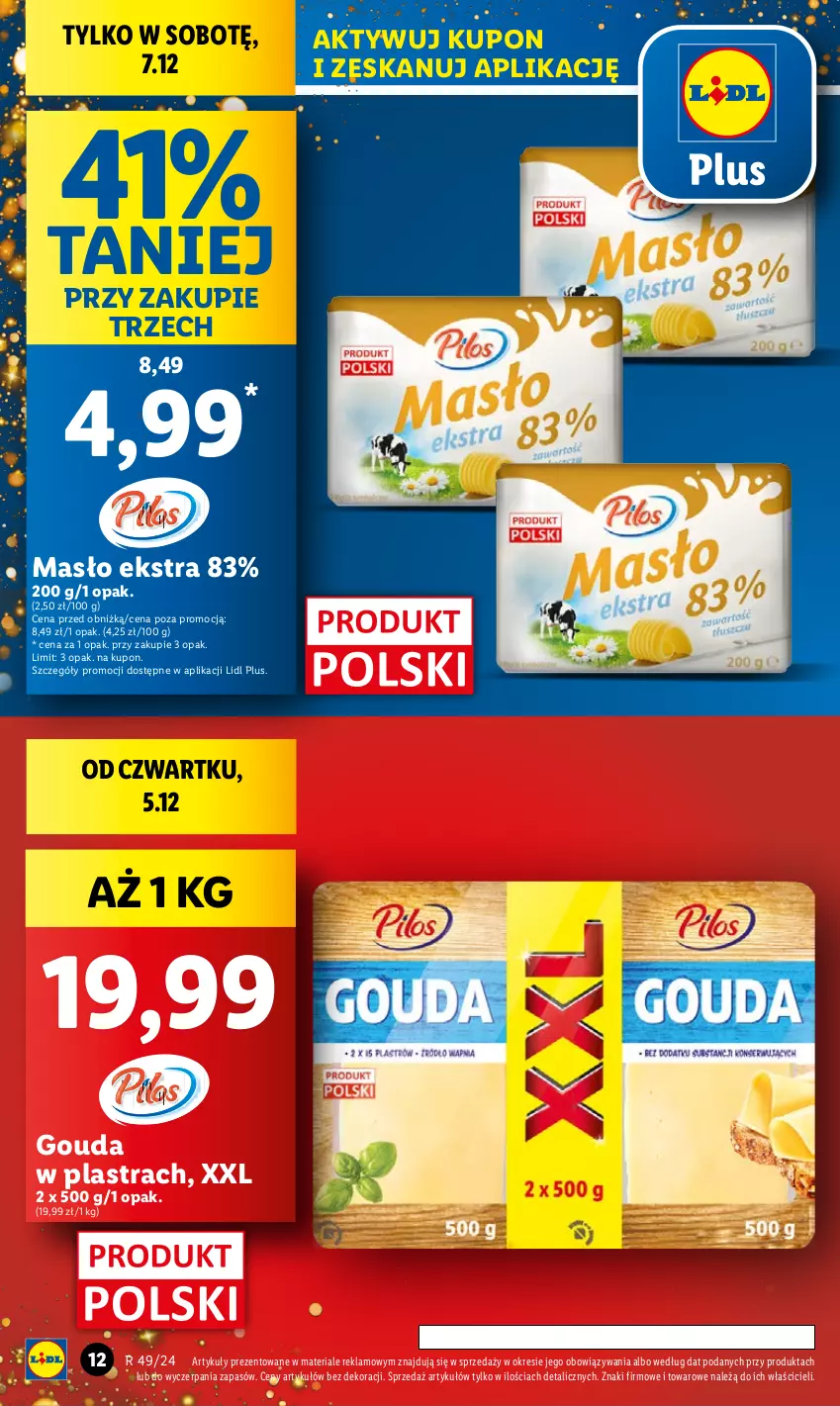 Gazetka promocyjna Lidl - GAZETKA - ważna 05.12 do 07.12.2024 - strona 12 - produkty: Gouda, Masło