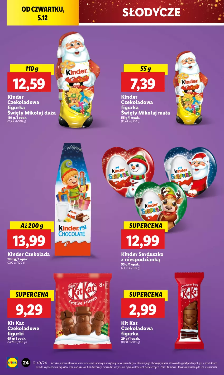 Gazetka promocyjna Lidl - GAZETKA - ważna 05.12 do 07.12.2024 - strona 26 - produkty: Czekolada, Kinder, Kit Kat, Ser