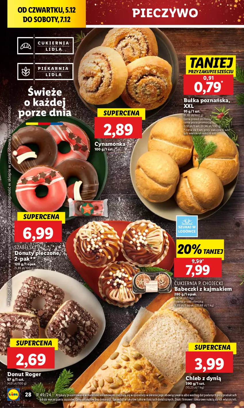 Gazetka promocyjna Lidl - GAZETKA - ważna 05.12 do 07.12.2024 - strona 32 - produkty: Babeczki, Bułka, Chleb, Cukier, Donut, Dynią, Nuty, Piec, Pieczywo