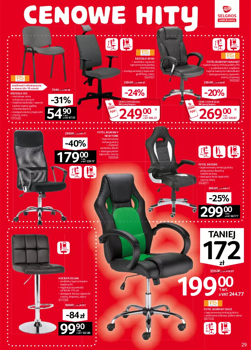 Gazetka promocyjna Selgros - Oferta przemysłowa - ważna 04.02 do 17.02.2021 - strona 29 - produkty: Biuro, Fotel, Gra, Krzesło, Rama, Siedzisko, Sok