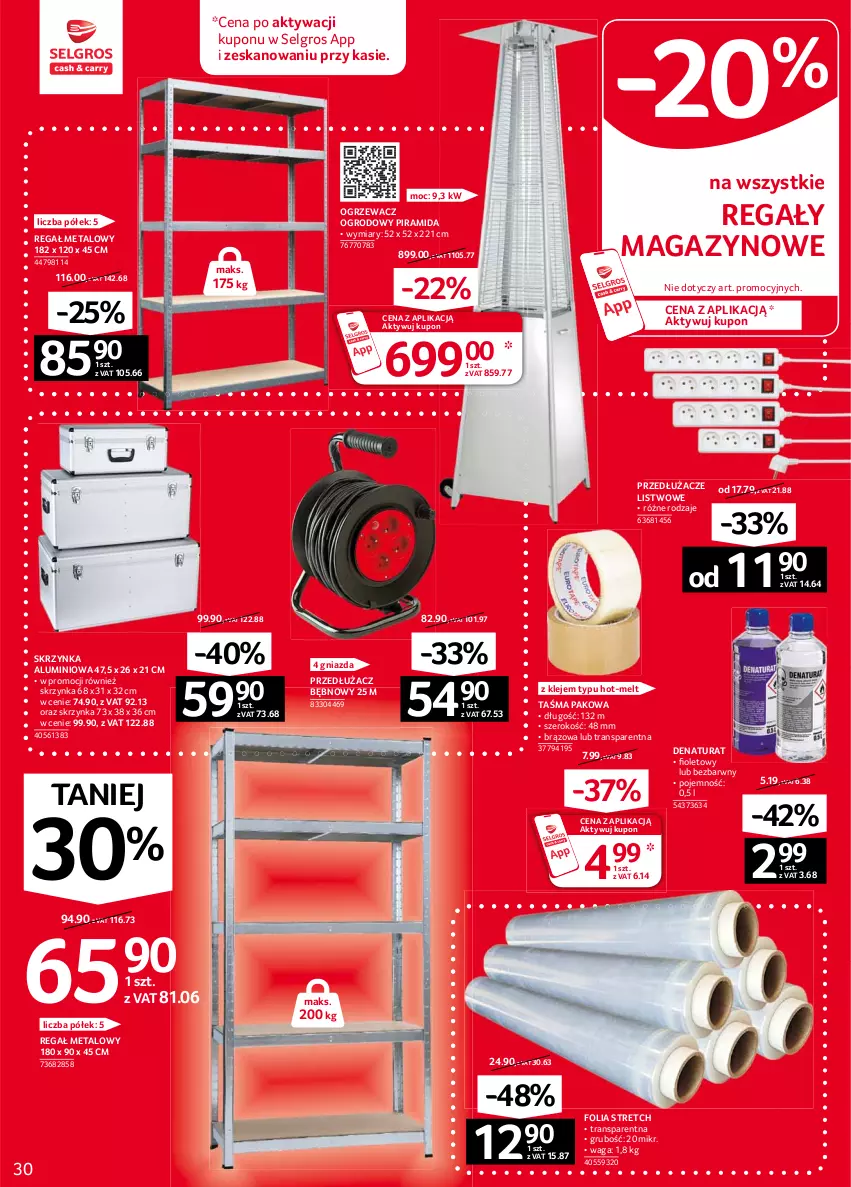 Gazetka promocyjna Selgros - Oferta przemysłowa - ważna 04.02 do 17.02.2021 - strona 30 - produkty: Klej, LG, Regał, Regał metalowy, Taśma pakowa, Tran, Waga