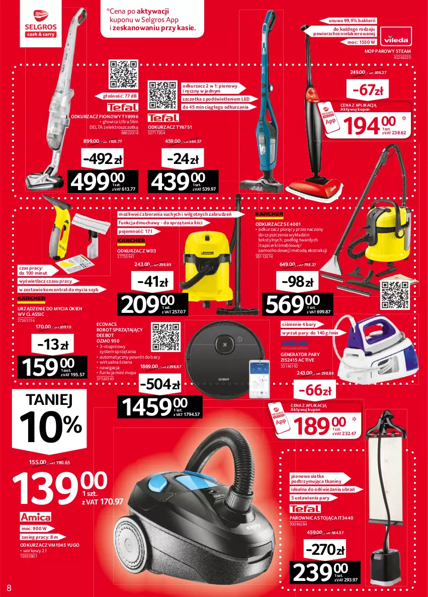 Gazetka promocyjna Selgros - Oferta przemysłowa - ważna 04.02 do 17.02.2021 - strona 8 - produkty: Generator pary, Lakier, LG, Mop, Mop parowy, Odkurzacz, Parownica, Robot, Robot sprzątający, Siatka, Szczotka, Top