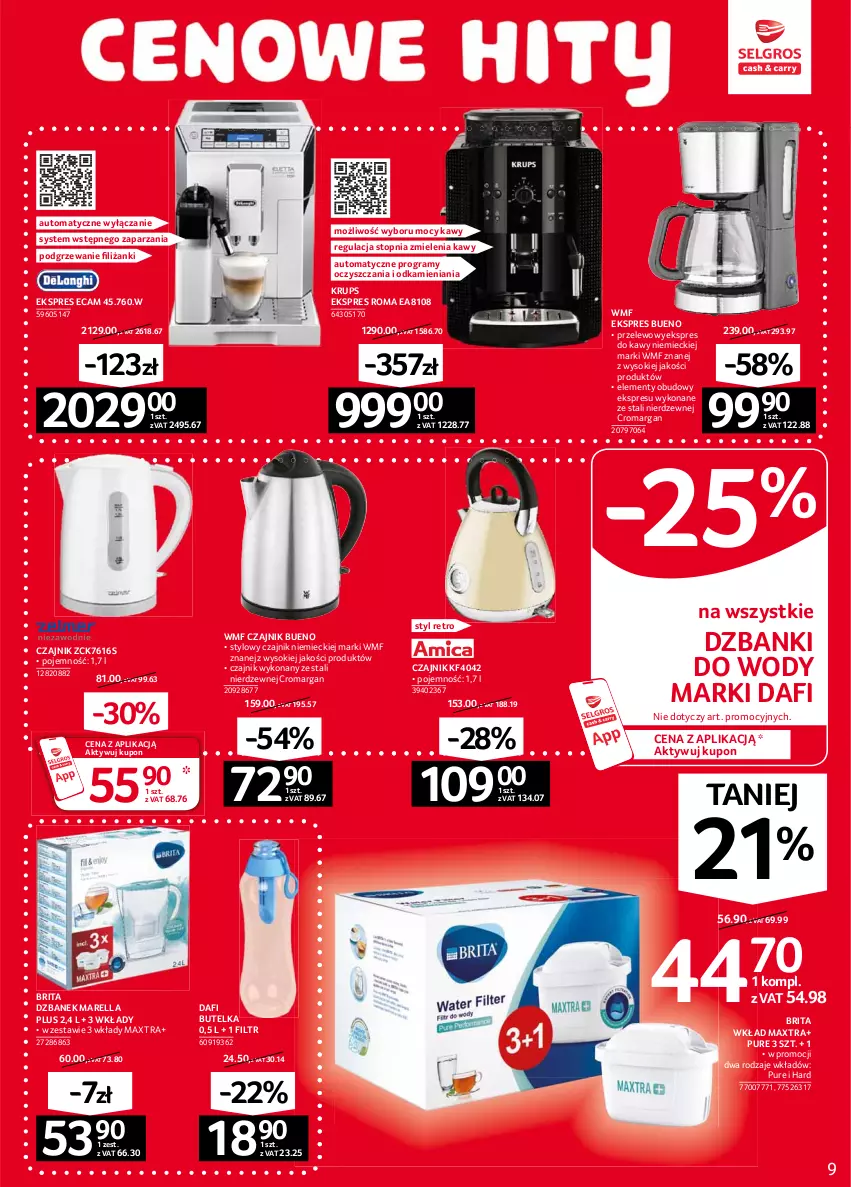 Gazetka promocyjna Selgros - Oferta przemysłowa - ważna 04.02 do 17.02.2021 - strona 9 - produkty: Brit, Brita, Czajnik, Dzbanek, Gra, Krups, Pur, Sok, Top