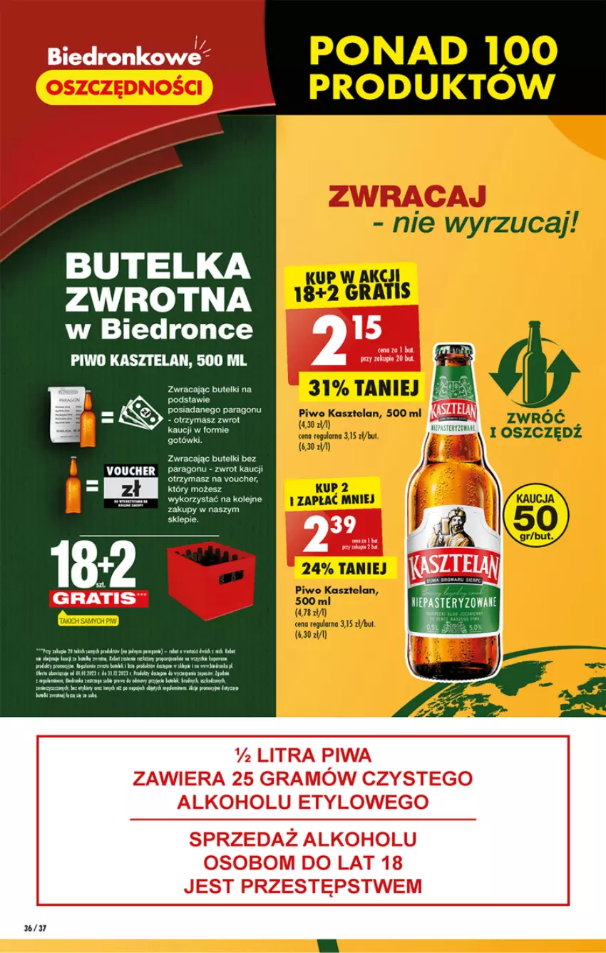 Gazetka promocyjna Biedronka - Gazetka - Biedronka.pl - ważna 23.01 do 28.01.2023 - strona 36 - produkty: Dron, Fa, Gra, Kasztelan, LG, Olej, Piwa, Piwo, Ryż