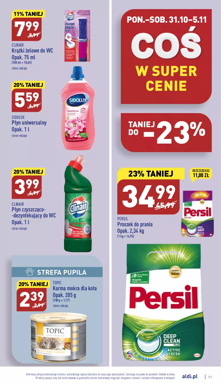 Gazetka promocyjna Aldi - Pełny katalog - ważna 31.10 do 05.11.2022 - strona 11 - produkty: Clin, Fa, Persil, Proszek do prania, Sidolux, Top