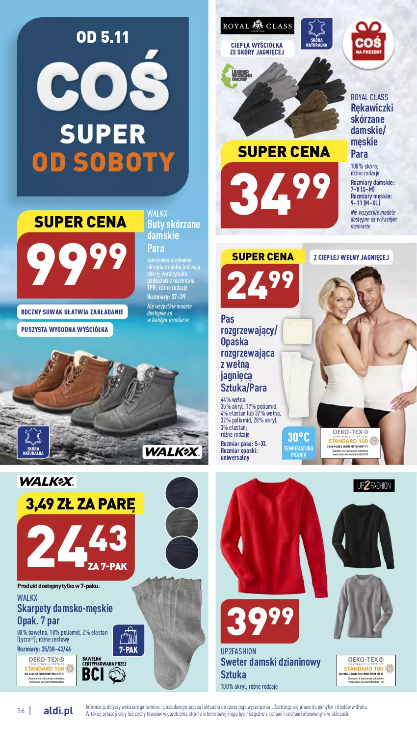 Gazetka promocyjna Aldi - Pełny katalog - ważna 31.10 do 05.11.2022 - strona 36 - produkty: Buty, Fa, Karp, Opaska, Sweter, Wełna