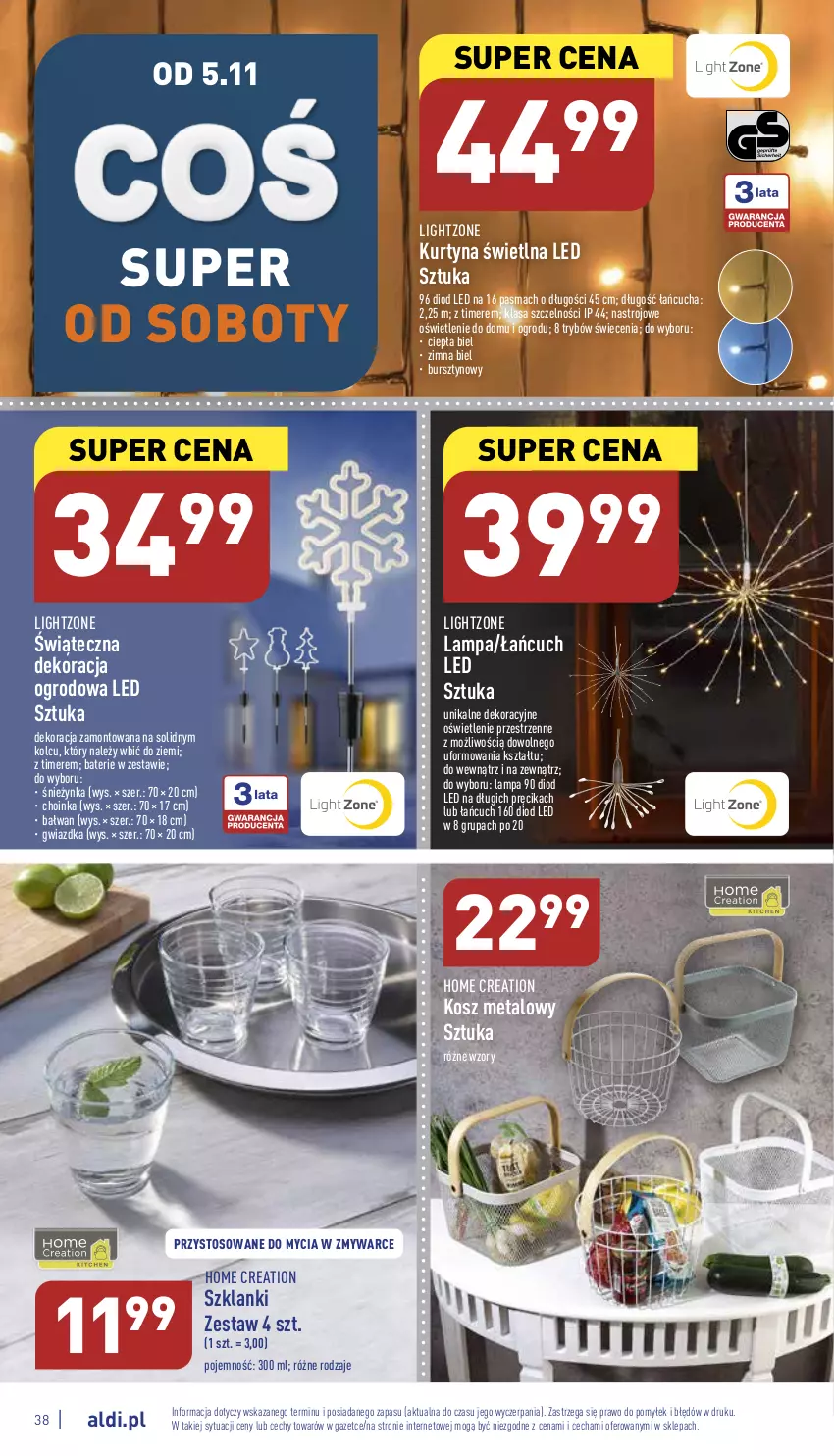 Gazetka promocyjna Aldi - Pełny katalog - ważna 31.10 do 05.11.2022 - strona 38 - produkty: Bursztyn, Choinka, Inka, Kosz, Lampa, Lanki