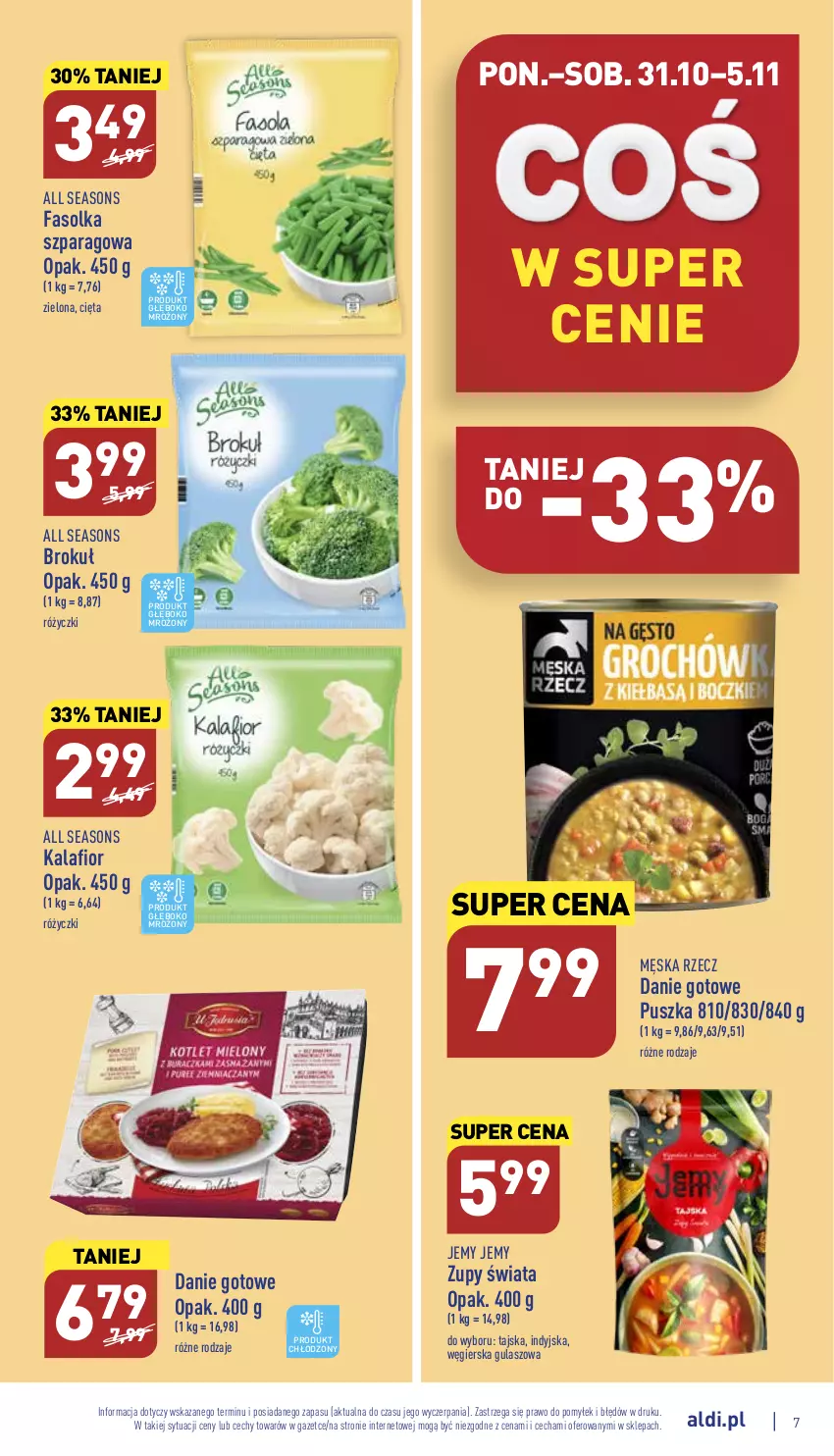 Gazetka promocyjna Aldi - Pełny katalog - ważna 31.10 do 05.11.2022 - strona 7 - produkty: All Seasons, Danie gotowe, Fa, Kalafior