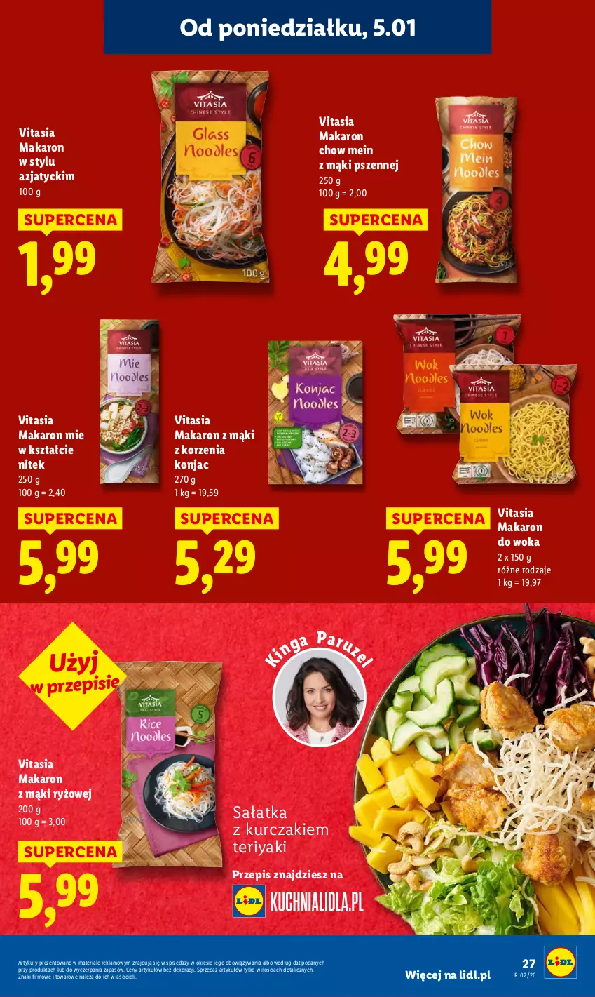 Gazetka promocyjna Lidl - GAZETKA - ważna 05.01 do 07.01.2026 - strona 29 - produkty: Kurczak, Makaron, Ryż, Sałat, Sałatka
