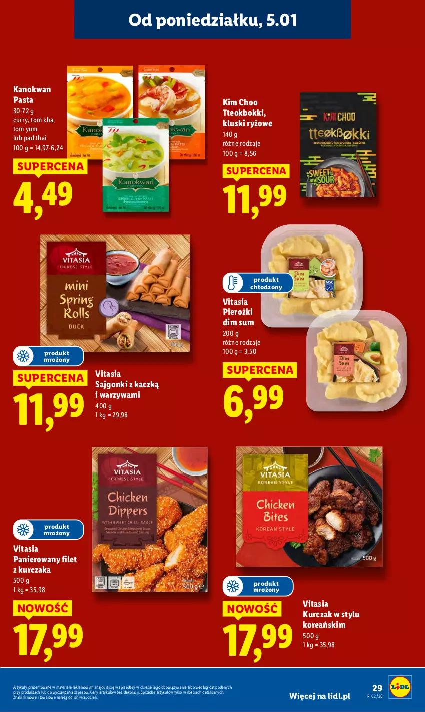 Gazetka promocyjna Lidl - GAZETKA - ważna 05.01 do 07.01.2026 - strona 31 - produkty: Kurczak, Ryż, Sajgonki, Warzywa