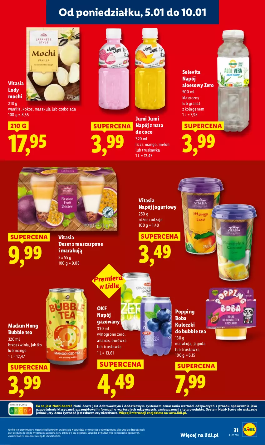 Gazetka promocyjna Lidl - GAZETKA - ważna 05.01 do 07.01.2026 - strona 33 - produkty: Ananas, Borówka, Czekolada, Deser, Gra, Granat, Jogurt, Kokos, Kolagen, Liczi, Lody, Mango, Mascarpone, Melon, Napój, Napój gazowany, Napój jogurtowy, Ser, Wino